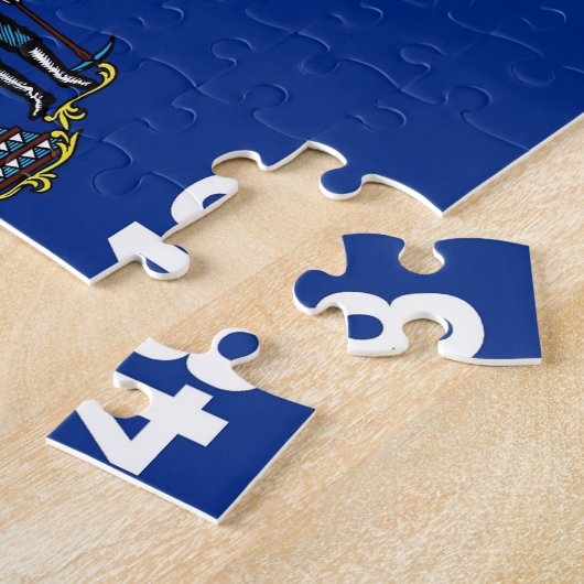 Puzzle mit der Flagge des Wisconsin-Staat (Seite)