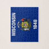 Puzzle mit der Flagge des Wisconsin-Staat (Vertikal)
