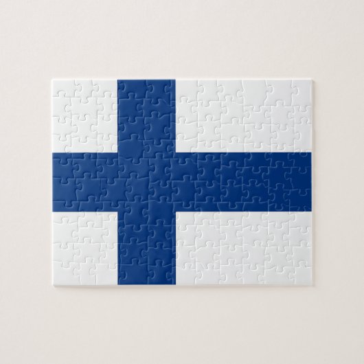 Puzzle mit der Flagge Finnlands (Horizontal)