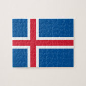 Puzzle mit der Flagge Islands (Horizontal)