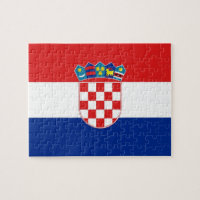 Puzzle mit der Flagge Kroatiens