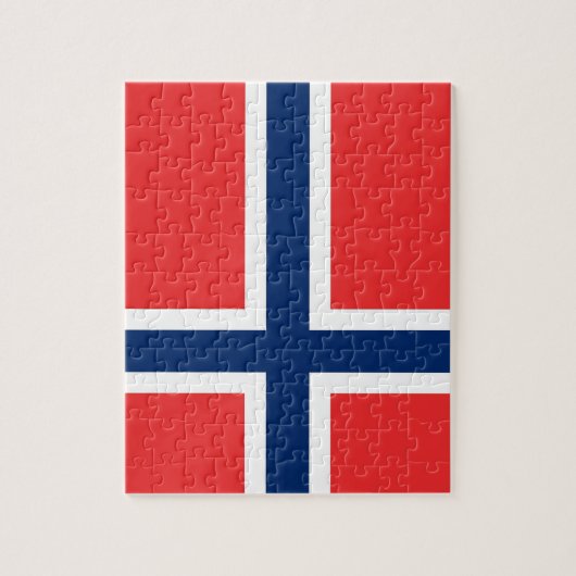 Puzzle mit der Flagge Norwegens (Vertikal)