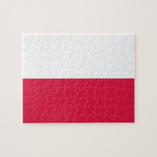 Puzzle mit der Flagge Polens (Horizontal)