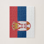 Puzzle mit der Flagge Serbiens (Vertikal)