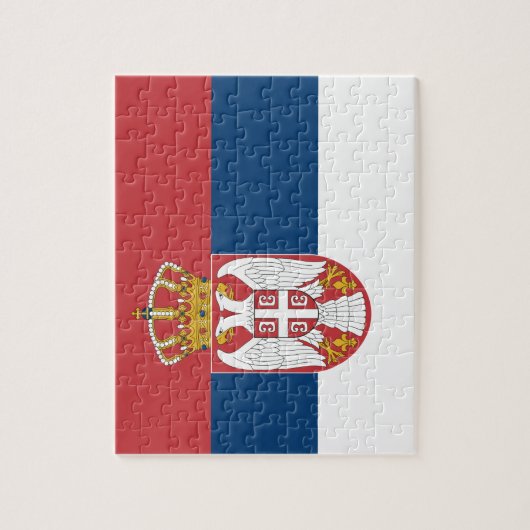 Puzzle mit der Flagge Serbiens (Vertikal)