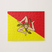 Puzzle mit der Flagge Siziliens, Italien (Horizontal)