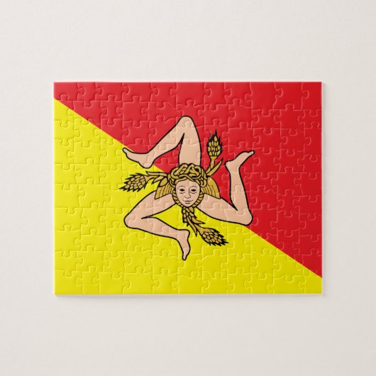 Puzzle mit der Flagge Siziliens, Italien (Horizontal)