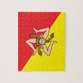 Puzzle mit der Flagge Siziliens, Italien (Vertikal)