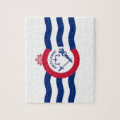 Puzzle mit der Flagge von Cincinnati Stadt (Vertikal)