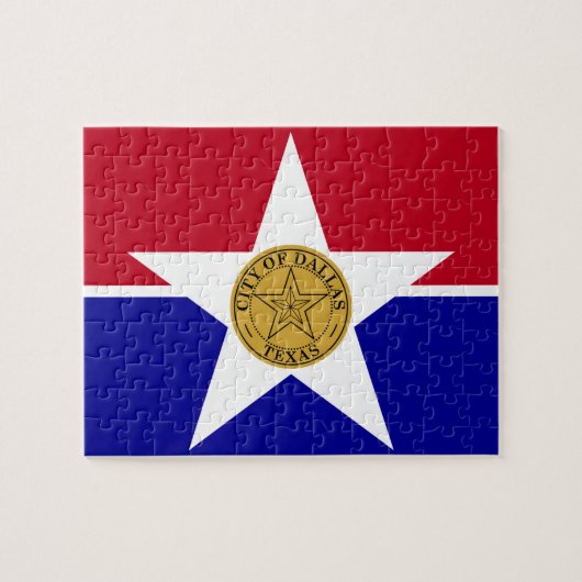 Puzzle mit der Flagge von Dallas Stadt (Horizontal)