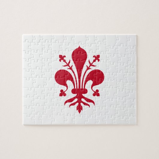 Puzzle mit der Flagge von Florenz, Toskana (Horizontal)