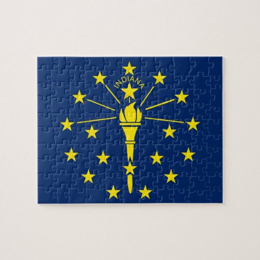 Puzzle mit der Flagge von Indiana Staat (Horizontal)