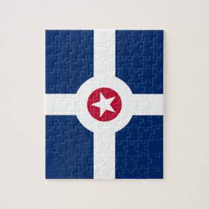 Puzzle mit der Flagge von Indianapolis Stadt