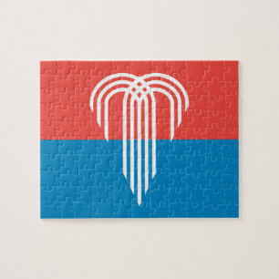 Puzzle mit der Flagge von Kansas City, Missouri