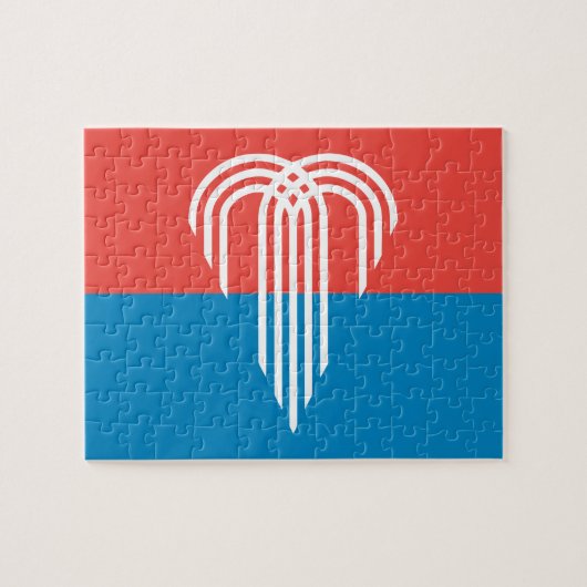 Puzzle mit der Flagge von Kansas City, Missouri (Horizontal)