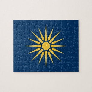 Puzzle mit der Flagge von Makedonien, Griechenland