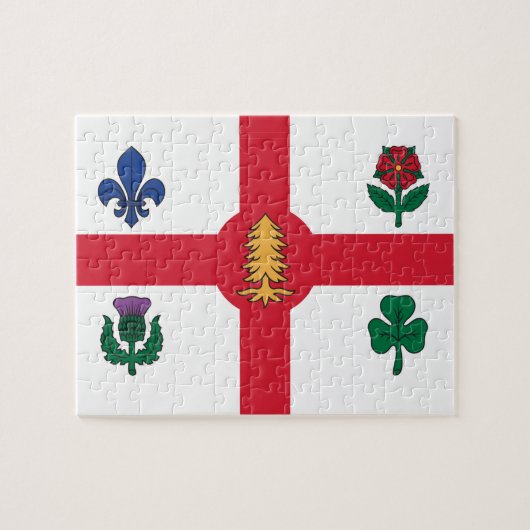 Puzzle mit der Flagge von Montreal, Kanada (Horizontal)