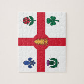 Puzzle mit der Flagge von Montreal, Kanada (Vertikal)