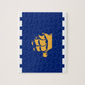 Puzzle mit der Flagge von Quebec City, Kanada (Vertikal)