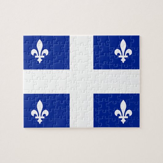 Puzzle mit der Flagge von Quebec, Kanada (Horizontal)
