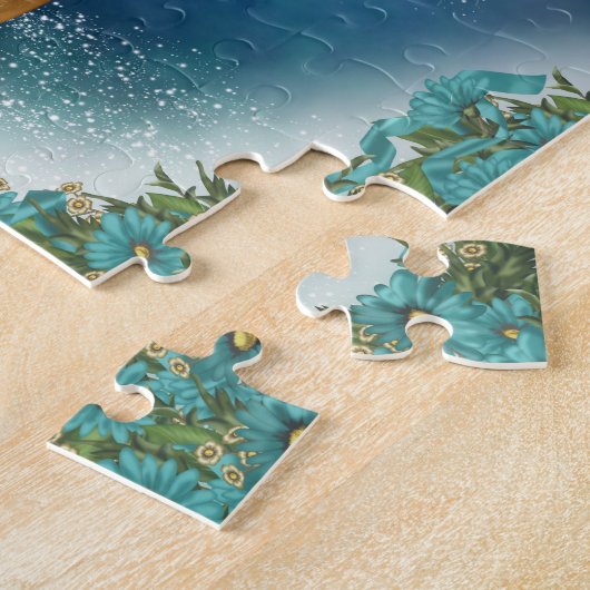 Puzzle mit Fantasie-Elf und niedlichem Drachen (Seite)