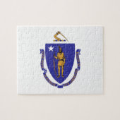 Puzzle mit Flag von Massachusetts Staat (Horizontal)