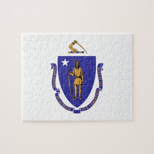 Puzzle mit Flag von Massachusetts Staat (Horizontal)