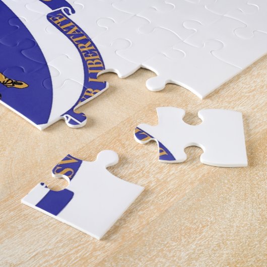 Puzzle mit Flag von Massachusetts Staat (Seite)