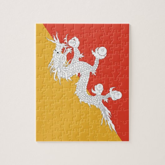 Puzzle mit Flagge Bhutans (Vertikal)