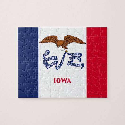 Puzzle mit Flagge des Iowa-Staat (Horizontal)