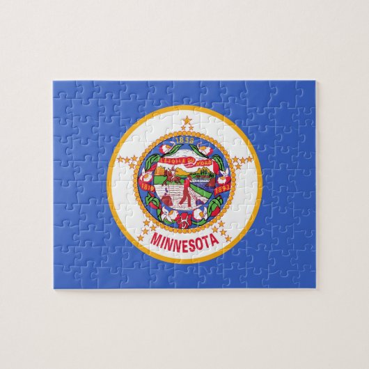 Puzzle mit Flagge des Minnesota-Staat (Horizontal)