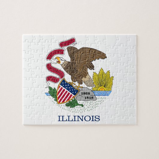 Puzzle mit Flagge des Staat Illinois (Horizontal)