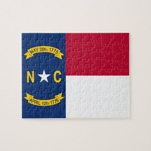 Puzzle mit Flagge des Staat North Carolina (Horizontal)