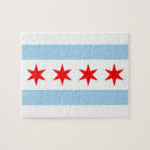 Puzzle mit Flagge von Chicago, Illinois (Horizontal)
