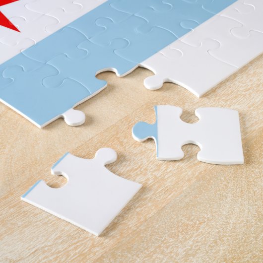 Puzzle mit Flagge von Chicago, Illinois (Seite)