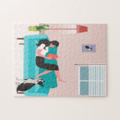 Puzzle mit Girl & Boston Terrier (Horizontal)