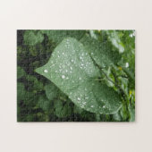 Puzzle mit grünem Leaf und Regentropfen (Horizontal)