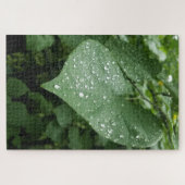 Puzzle mit grünem Leaf und Regentropfen (Horizontal)