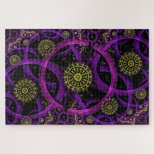 Puzzle mit lila Fraktal (Horizontal)