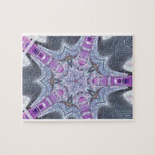 Puzzle mit lila, grauem geometrischem Kunstgewirr (Horizontal)