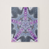 Puzzle mit lila, grauem geometrischem Kunstgewirr (Vertikal)