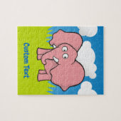 Puzzle mit rosa Elefanten-Cartoon (Horizontal)