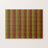 Puzzle mit rotem, gelbem Hahnentrittmuster (Horizontal)
