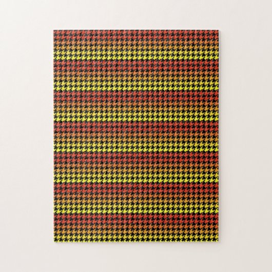Puzzle mit rotem, gelbem Hahnentrittmuster (Vertikal)
