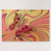 Puzzle mit rotem Schmetterling (Horizontal)