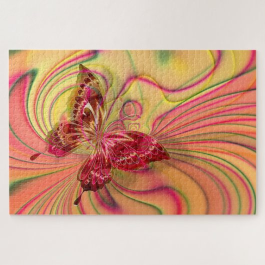 Puzzle mit rotem Schmetterling (Horizontal)