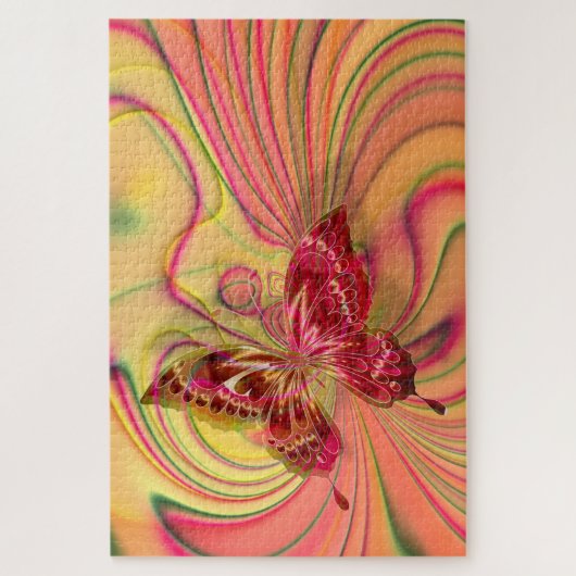 Puzzle mit rotem Schmetterling (Vertikal)