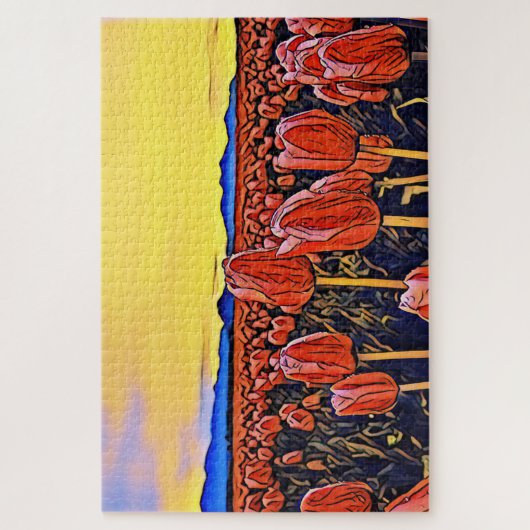 Puzzle mit rotem Tulip-Feld (Vertikal)