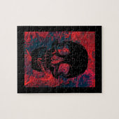 Puzzle mit rotem und schwarzem Schädel (Horizontal)