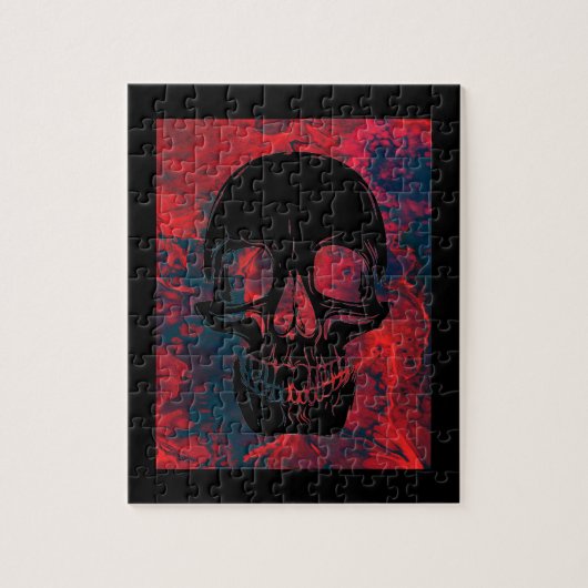 Puzzle mit rotem und schwarzem Schädel (Vertikal)